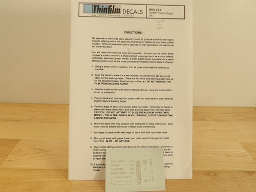 Thinfilm decals hon - decals, dsp&p